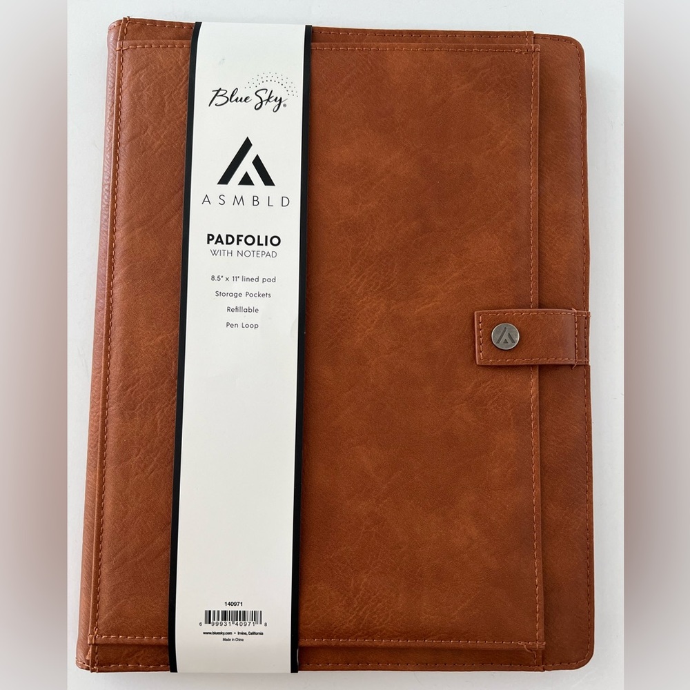 Blue Sky Padfolio Cognac/Tan Unisex Business Portfolio NWT